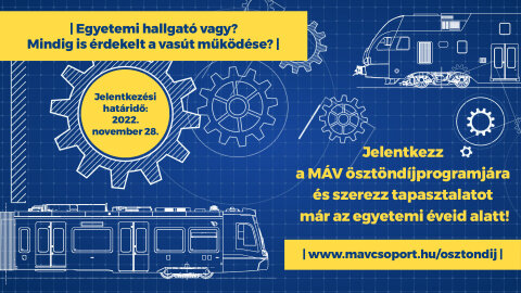 MÁV felsőfokú ösztöndíj lehetőség