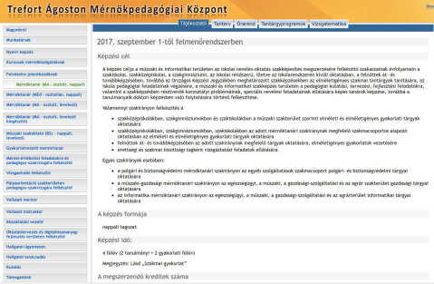 Mérnöktanár MA képzési program